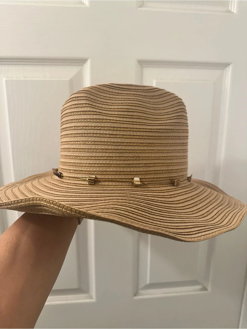 San Diego Hat Company Tan Straw Cowboy Hat with Gold Accents